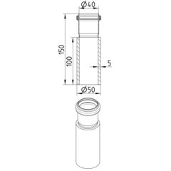 Line drawing of a penetration from the series Transition pipe-welding sleeve-steel.