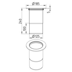 Line drawing of a penetration from the series Penetration-welding flange-steel.