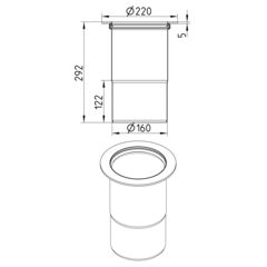 Line drawing of a penetration from the series Penetration-welding flange-steel.