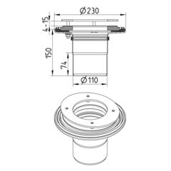 Line drawing of a penetration from the series Penetration-no welding.