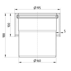 Line drawing of a penetration from the series Penetration-cabin-welding sleeve-steel.