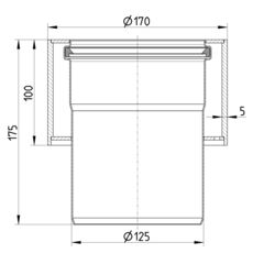 Line drawing of a penetration from the series Penetration-cabin-welding sleeve-steel.