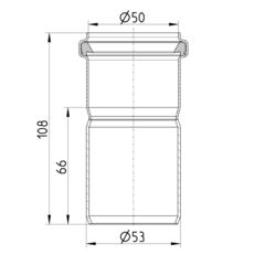 Line drawing of an adaptor from the series Adaptor-System X.