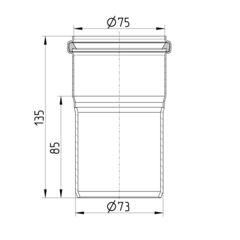 Line drawing of an adaptor from the series Adaptor-System X.