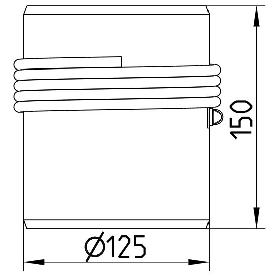 Line drawing of an equipotential bonding pipe from the series Equipotential bonding pipe.