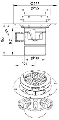 Shower Drain Circle 261 300 110 S