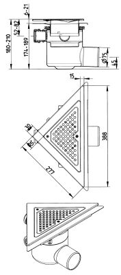 Line Drawing - Drain-Liquid membrane-Triangular