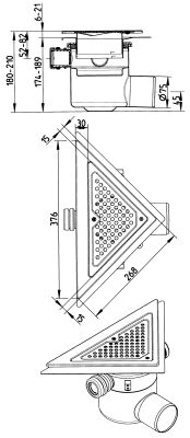 Line Drawing - Drain-Liquid membrane-Triangular