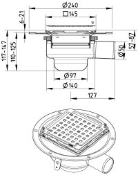 Line Drawing - Drain-Liquid membrane-145