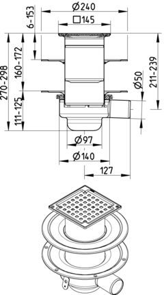 Line Drawing - Drain-2 membranes-145