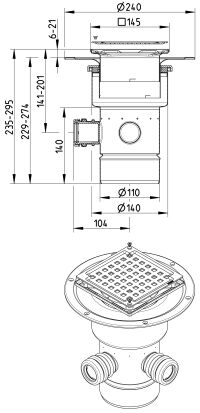 Line Drawing - Drain-Liquid membrane-145