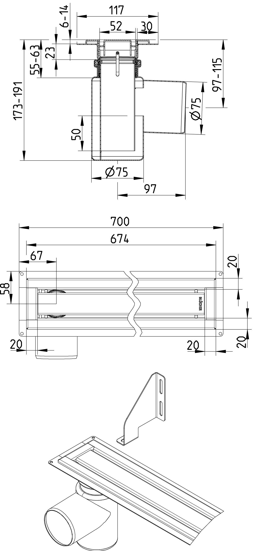 Line Drawing - WaterLine channel-Liquid membrane