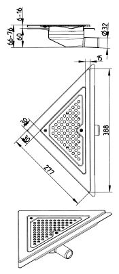 Line Drawing - Drain-Liquid membrane-Triangular