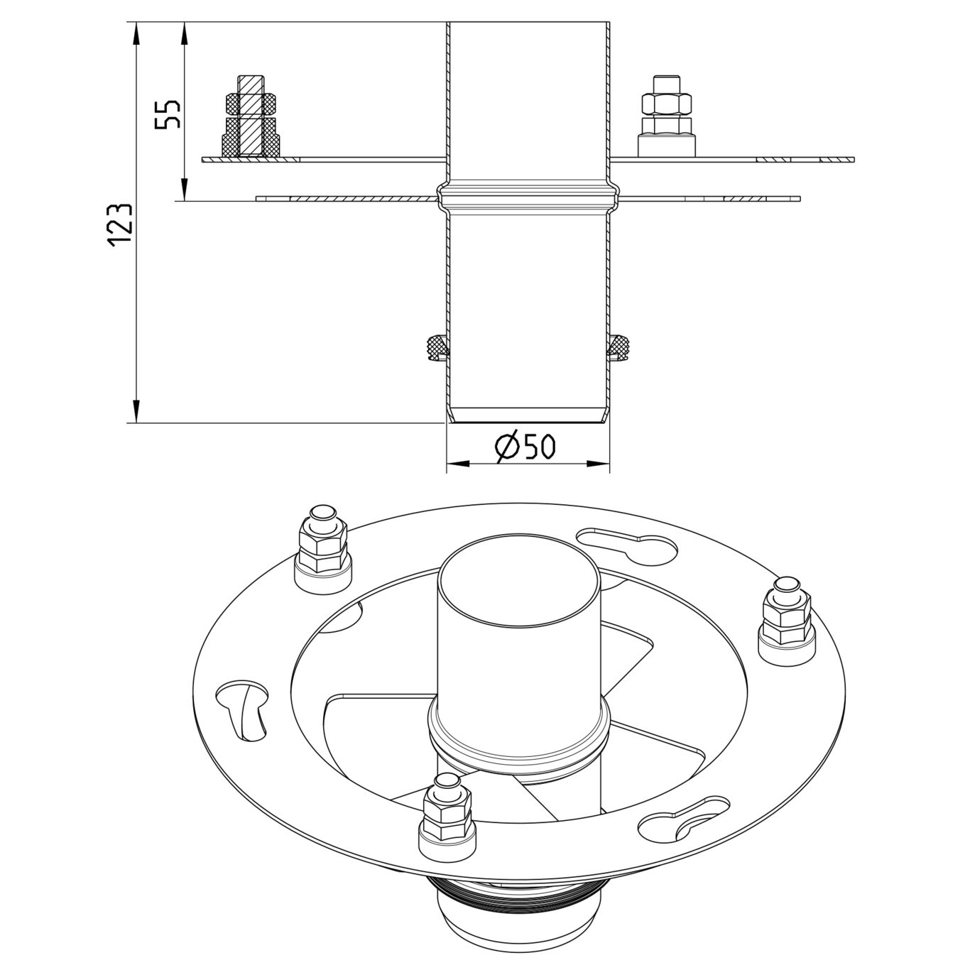 Line Drawing - Roof-stand pipe