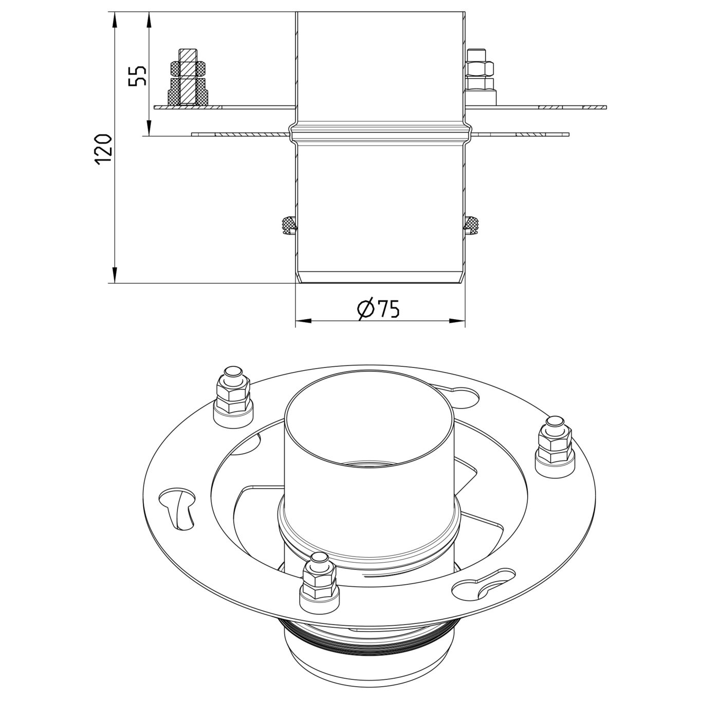 Line Drawing - Roof-stand pipe