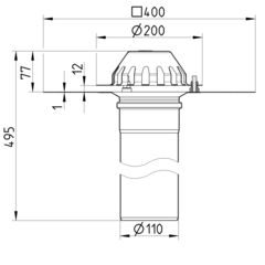 Line Drawing - Drain for gravity-bitumen