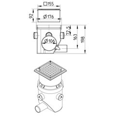 Line Drawing - Marine vacuum drain-155