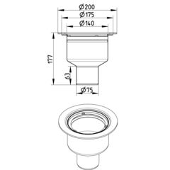 Line Drawing - Marine-lower part-bimetal flange-aluminium