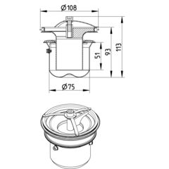 Line Drawing - Water trap-110