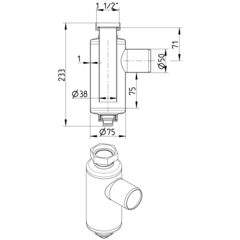 Line Drawing - Water trap-handwash