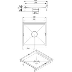 Line Drawing - Kitchen channel-No membrane