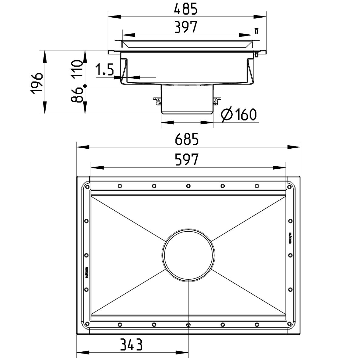 Line Drawing - Kitchen channel-Vinyl