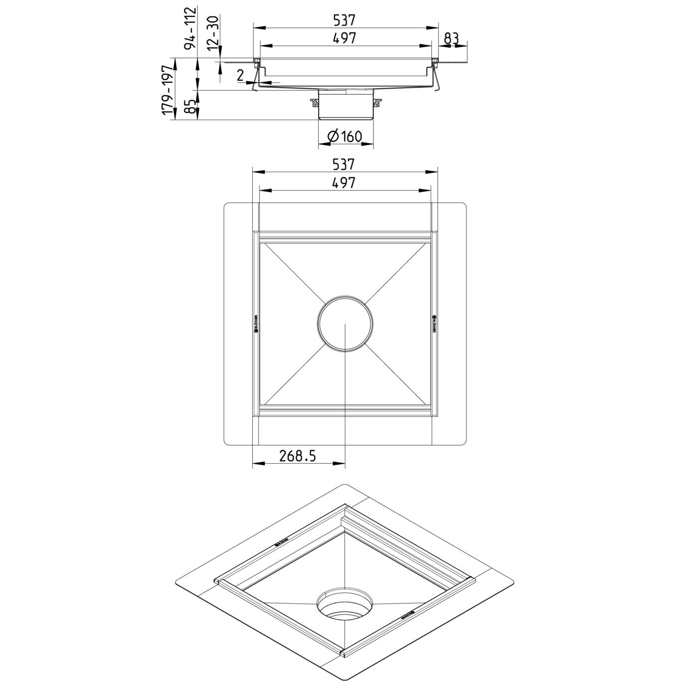 Line Drawing - Kitchen channel-Liquid membrane