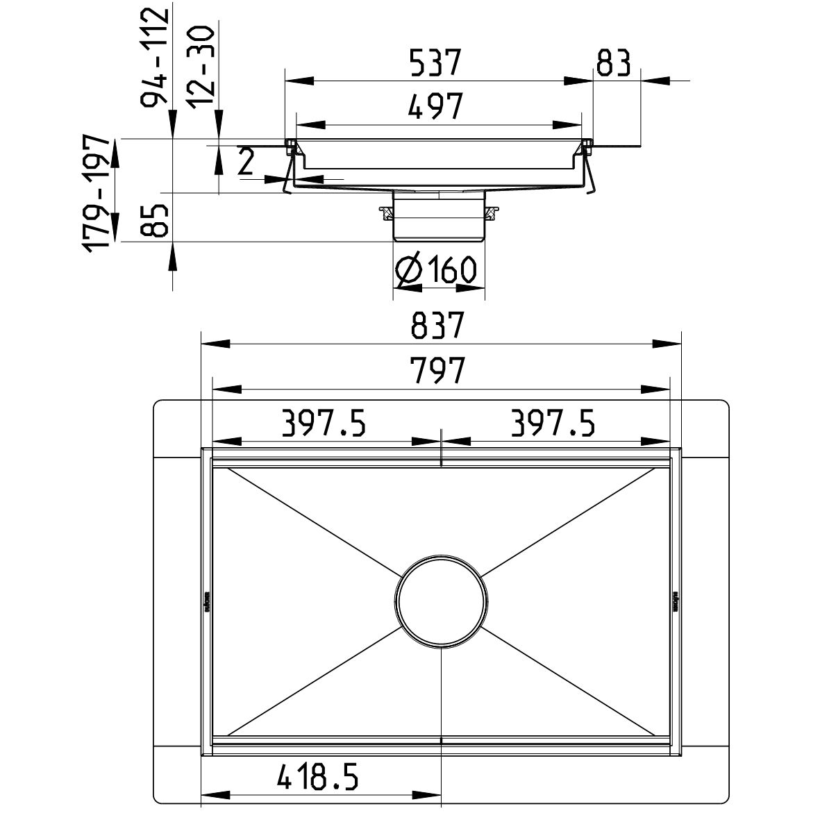 Line Drawing - Kitchen channel-Liquid membrane