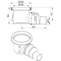 Line Drawing - Drain-No membrane-205