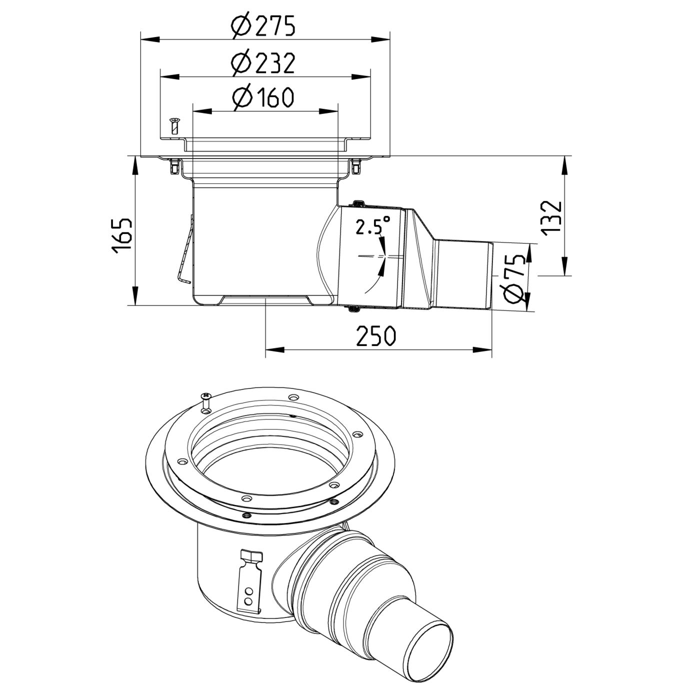 Line Drawing - Drain-Vinyl-232