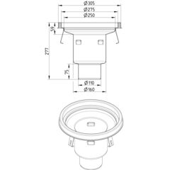 Line Drawing - Drain-No membrane-305