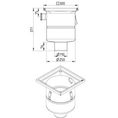 Line Drawing - Drain-No membrane-300