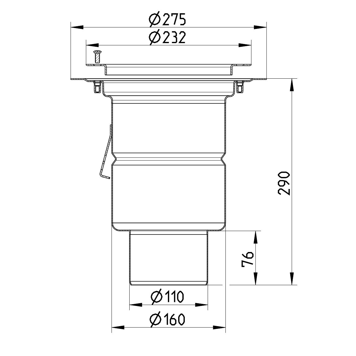 P Trap With Coupling And Drain Plug 525 032 050 S