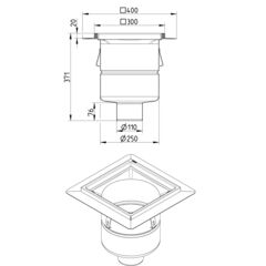 Line Drawing - Drain-Liquid membrane-300