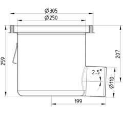 Line Drawing - Drain-No membrane-305