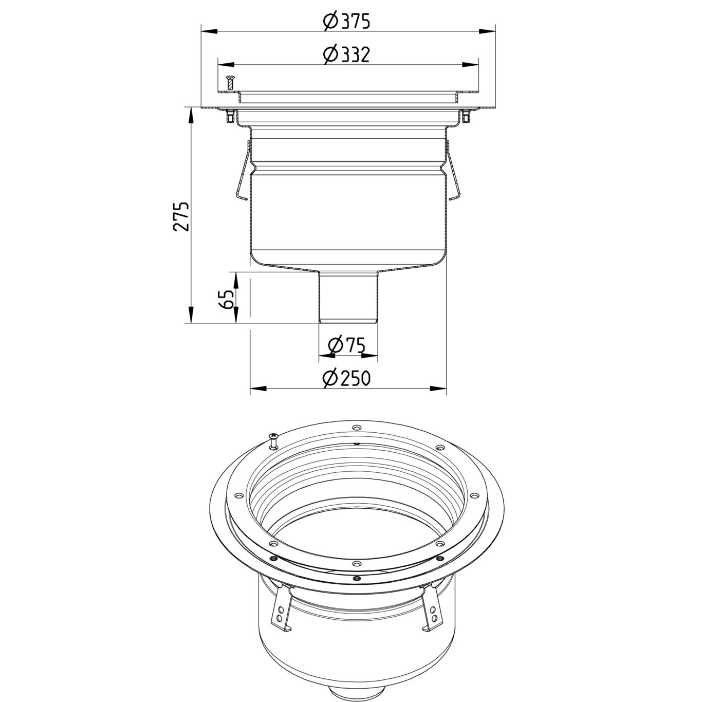 Line Drawing - Drain-Vinyl-332