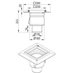 Line Drawing - Drain-Liquid membrane-200