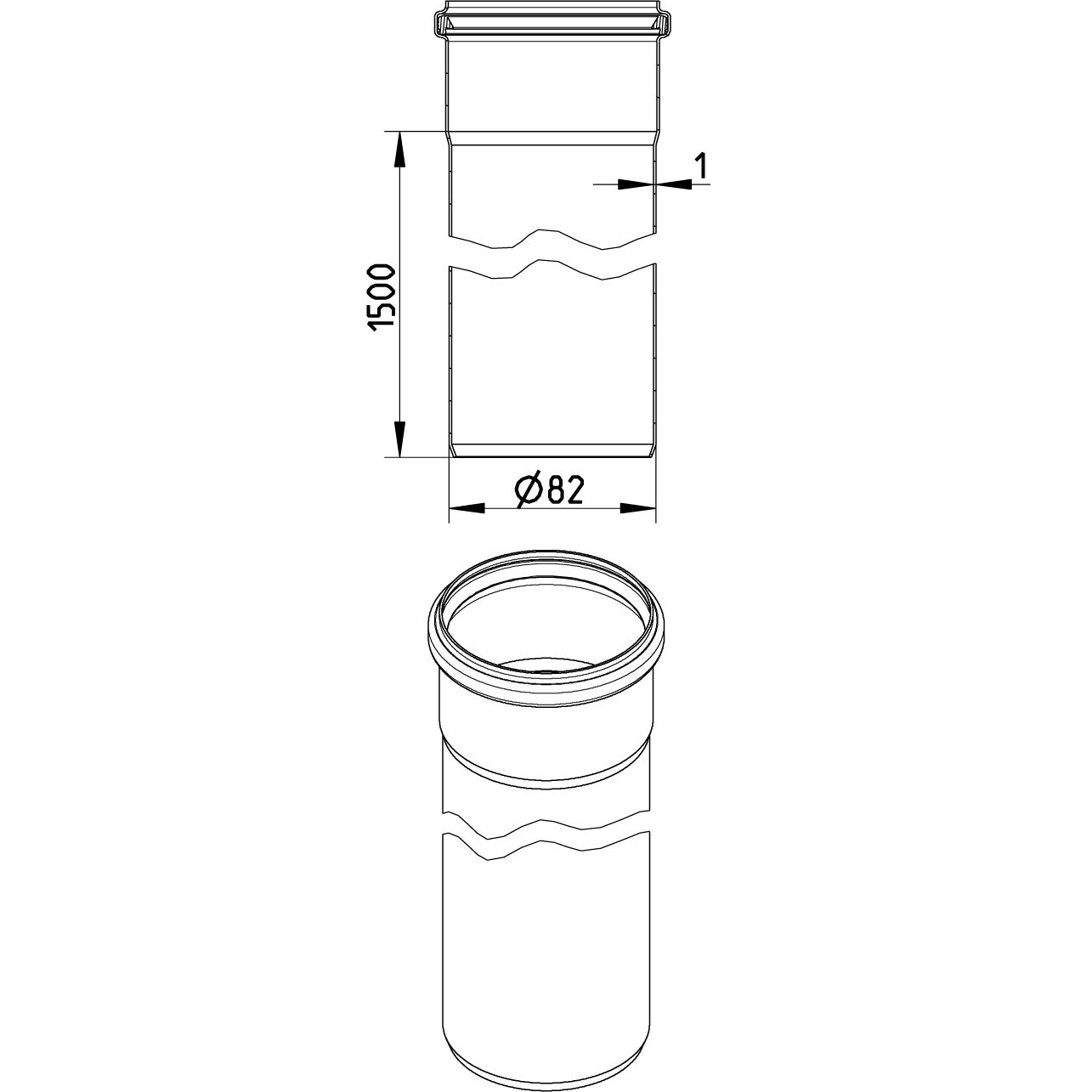 Line Drawing - Straight pipe