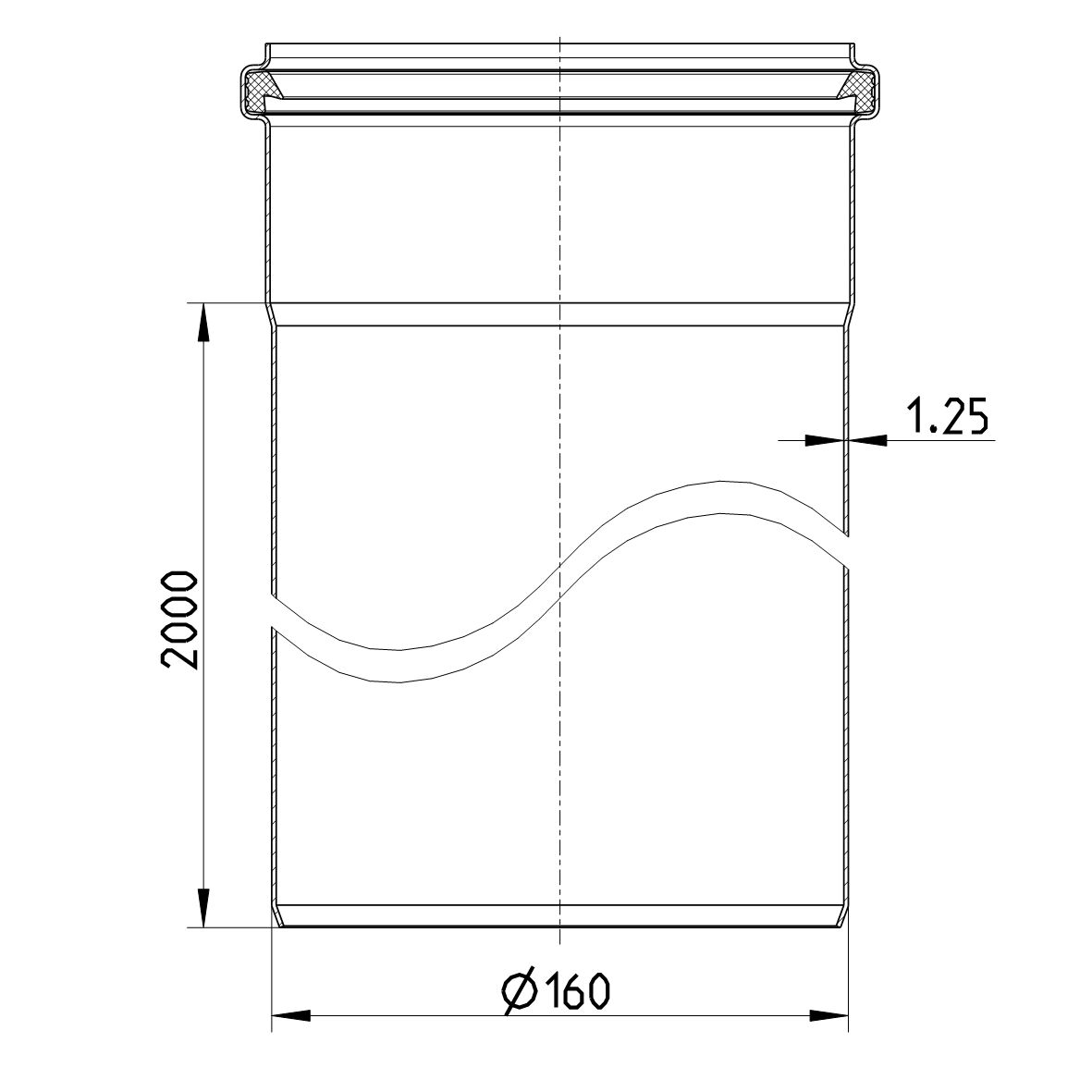 Line Drawing - Straight pipe