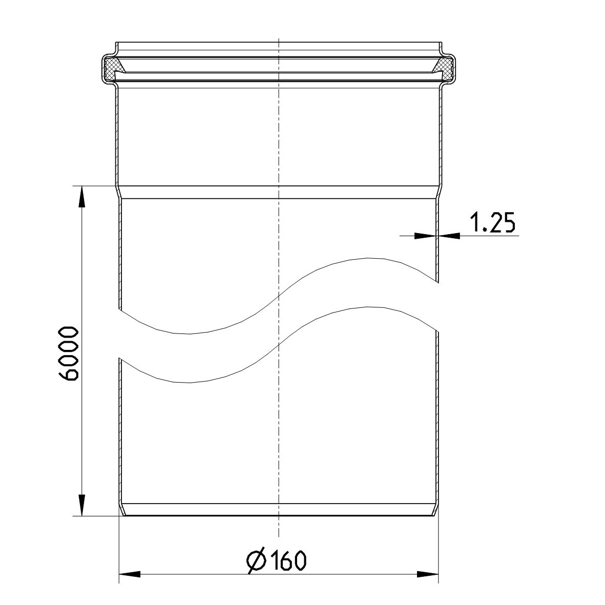 Line Drawing - Straight pipe