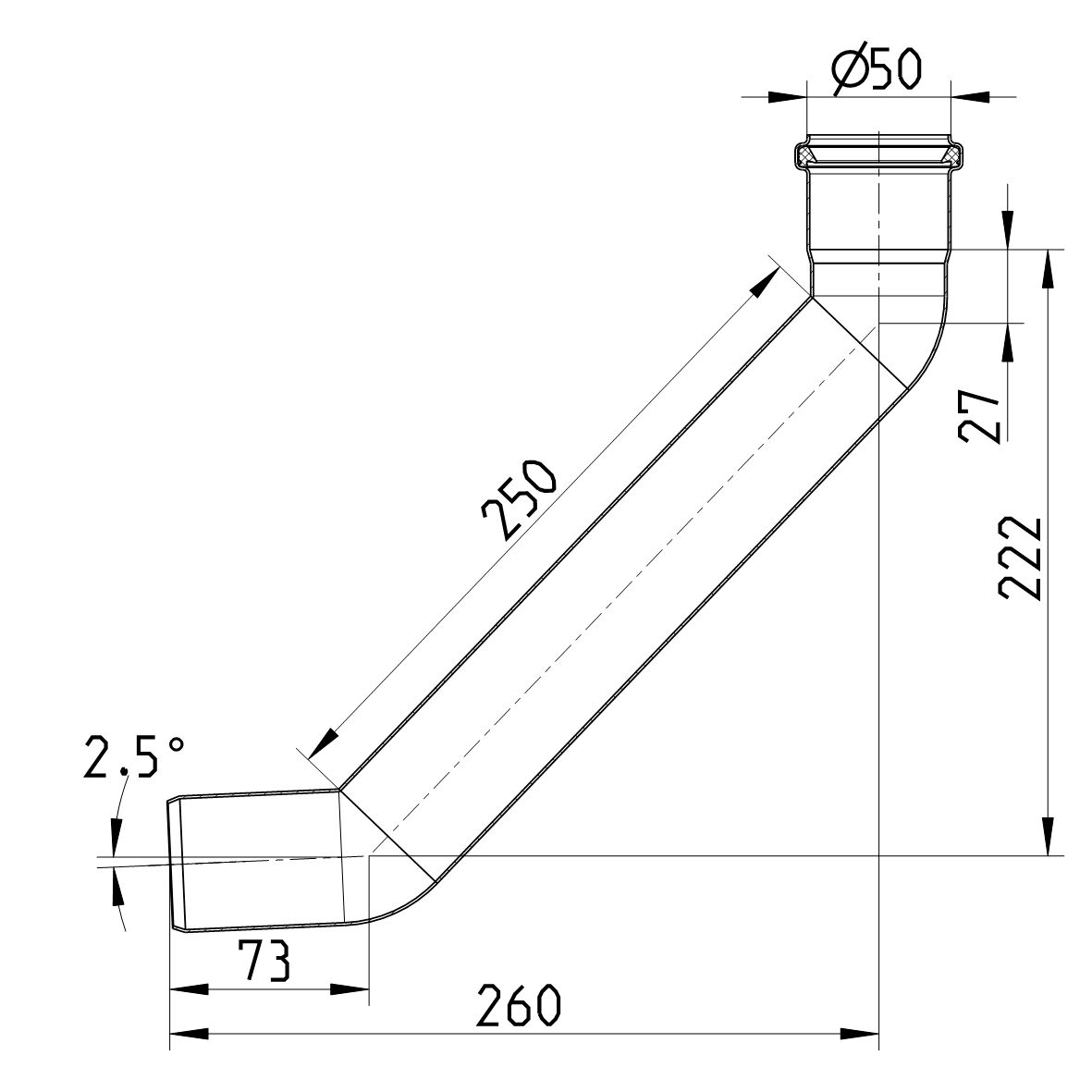 Line Drawing - Bend-87.5-long radius