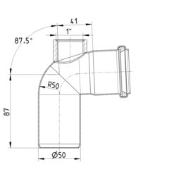 Line Drawing - Bend-87.5-PSB connection