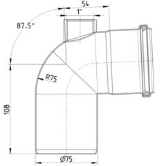 Line Drawing - Bend-87.5-PSB connection