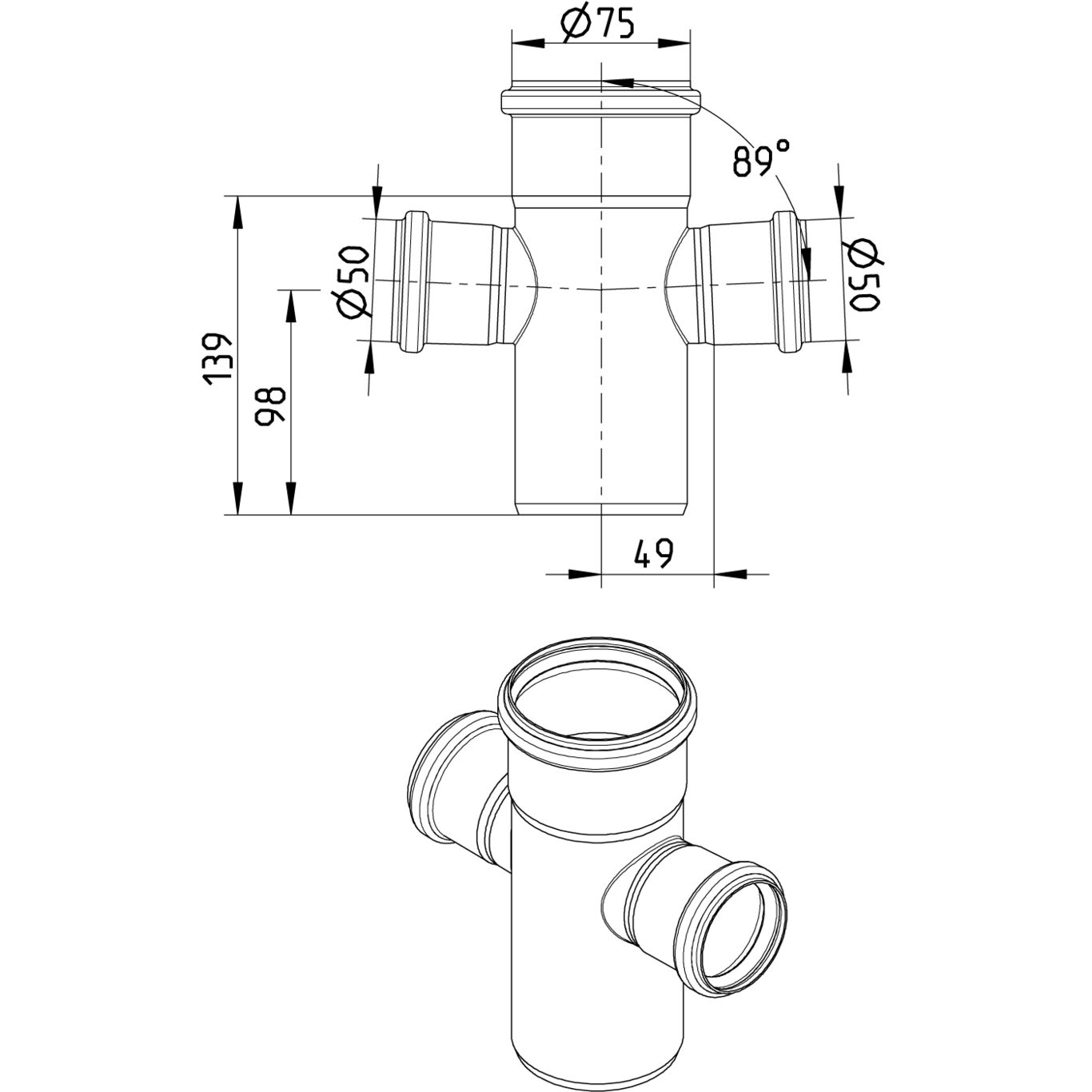 Line Drawing - Double branch-89-180