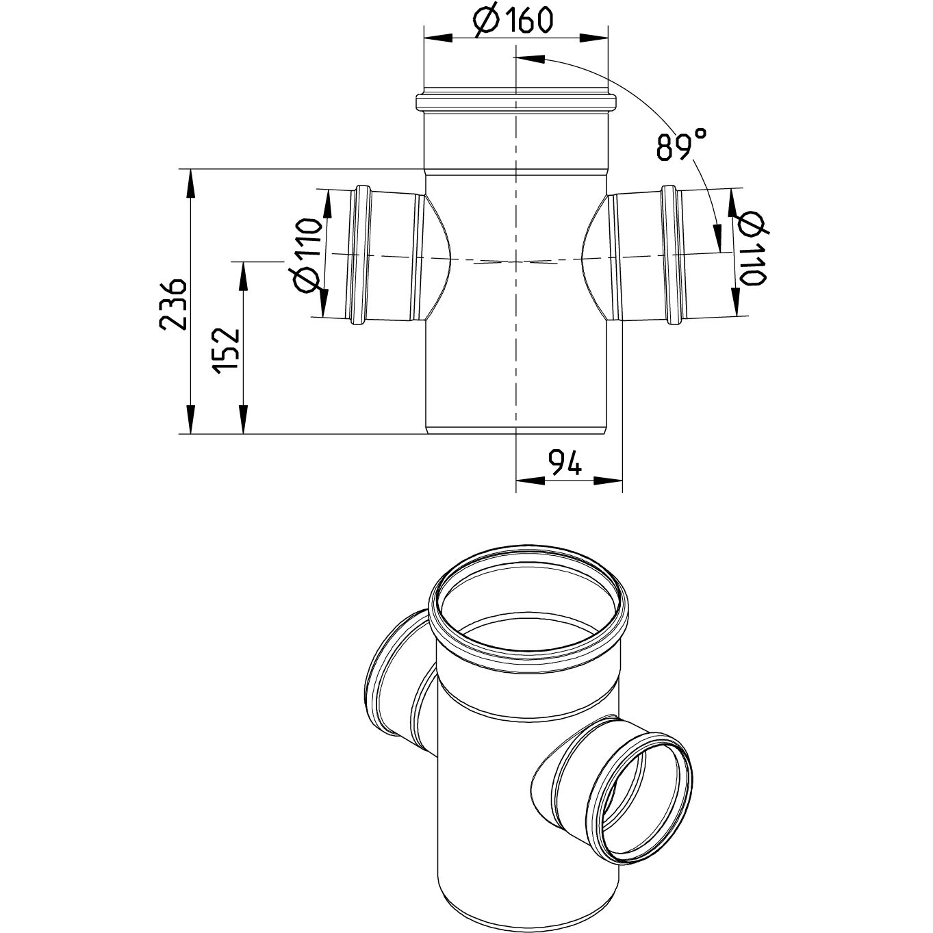 Line Drawing - Double branch-89-180