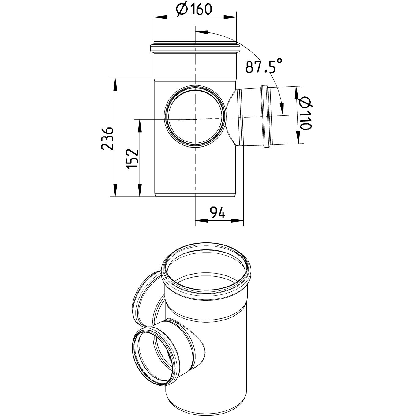 Line Drawing - Double branch-87.5-90