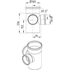 Line Drawing - Double branch-87.5-90