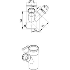 Line Drawing - Double branch-45-90