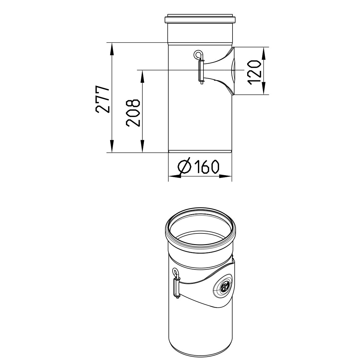 Line Drawing - Straight pipe-access