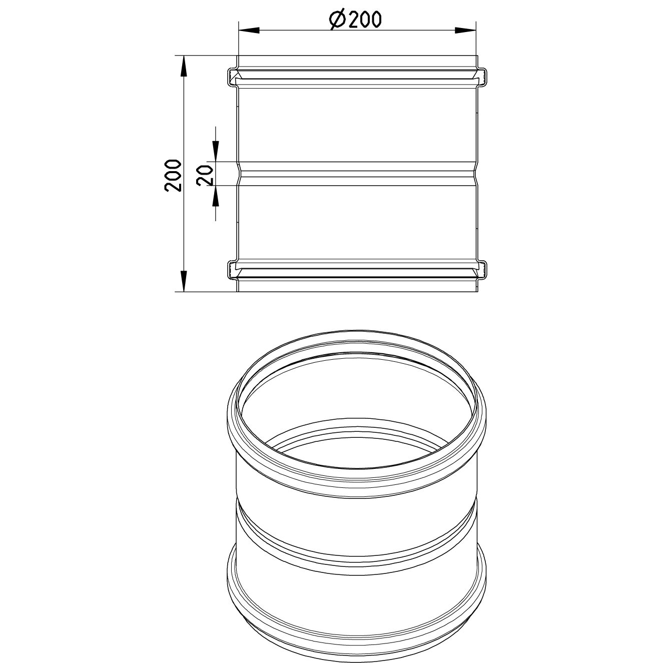 Line Drawing - Double coupling